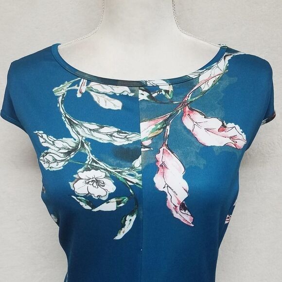 DONNA Ricco Floral Print Bateau Scuba A-line Dress - Picture 3 of 10